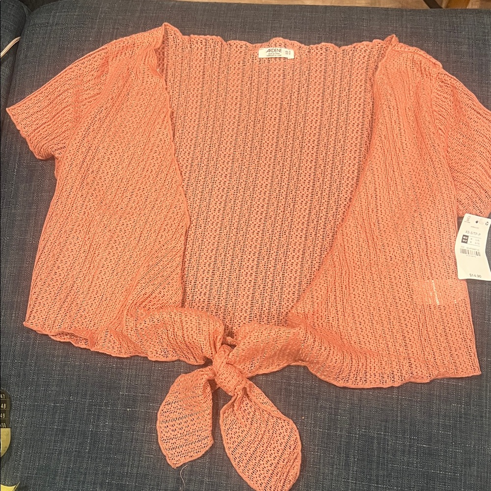 Ardene Coral Tie-Front Knit Blouse